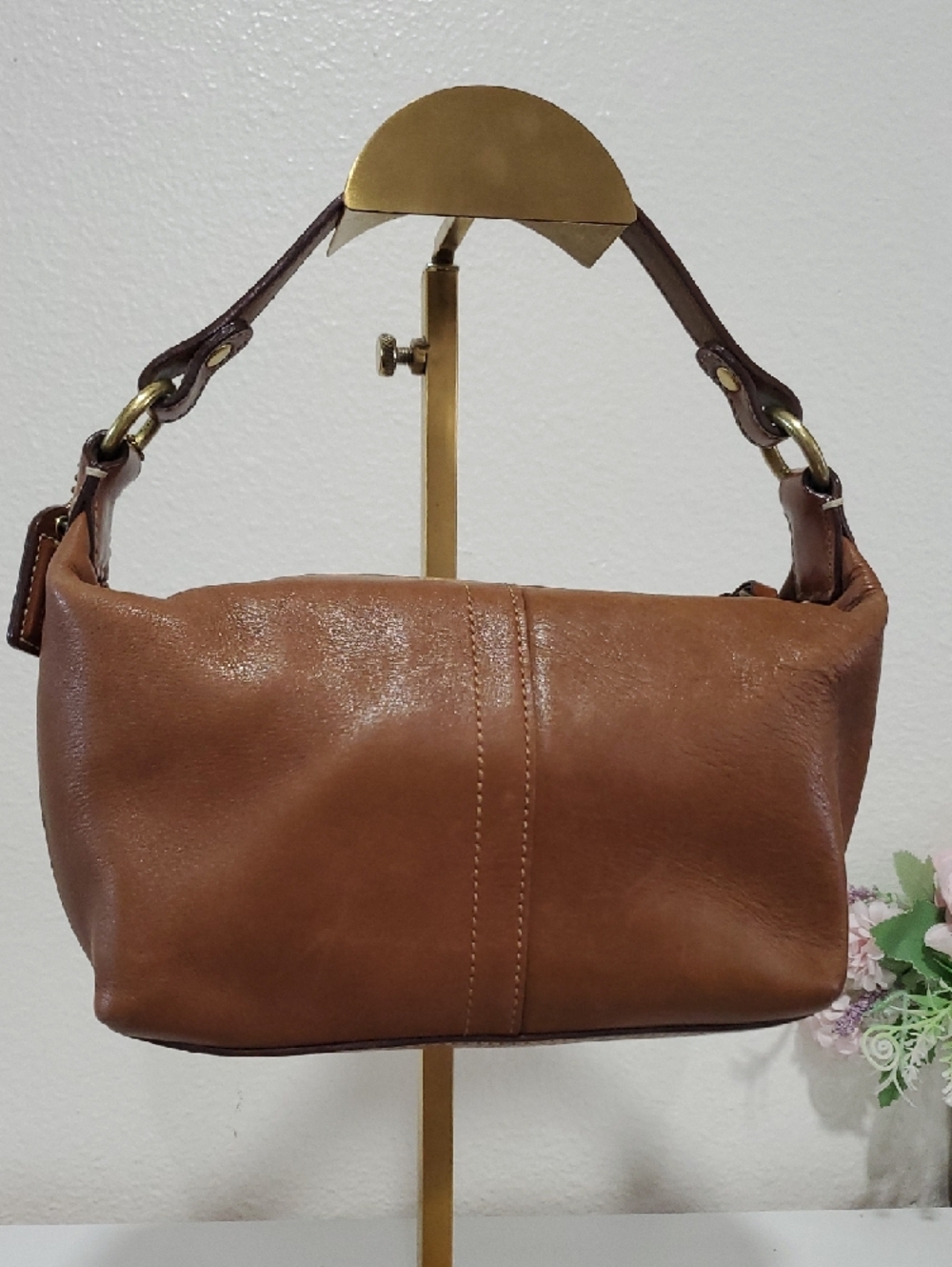 RARE Coach Brown Leather Small Handbag/Cosmetic Bag🤎 - Picture 5 of 16